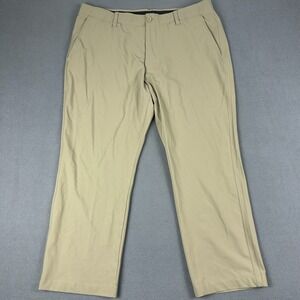 Under Armour Drive Golf Pants Mens Size 38x30 Beige UA Stretch Performance
